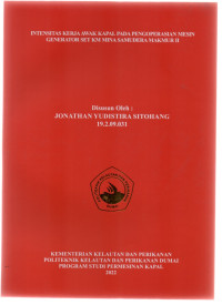 INTENSITAS KERJA AWAK KAPAL PADA PENGOPERASIAN MESIN GENERATOR SET KM MINA SAMUDERA MAKMUR II