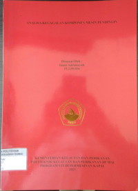 ANALISA KEGAGALAN KOMPONEN MESIN PENDINGIN